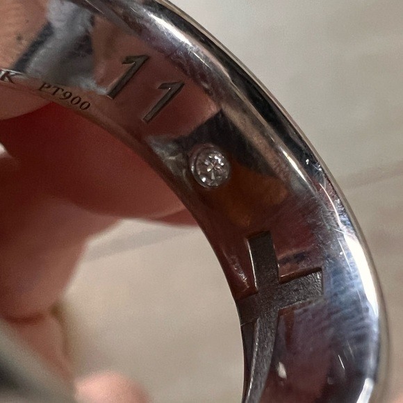 Man’s band ring Platinum/14K white gold - Picture 4 of 5